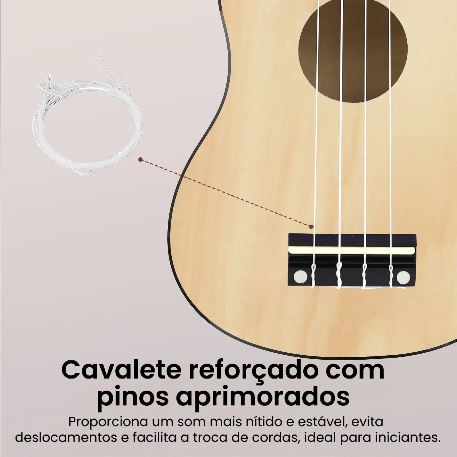 Ukulele de 23 polegadas para adultos, crianças e iniciantes