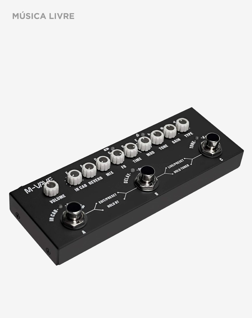 Pedal De Efeito M-Vave Cuvave Cube Baby Multifuncional Guitarra