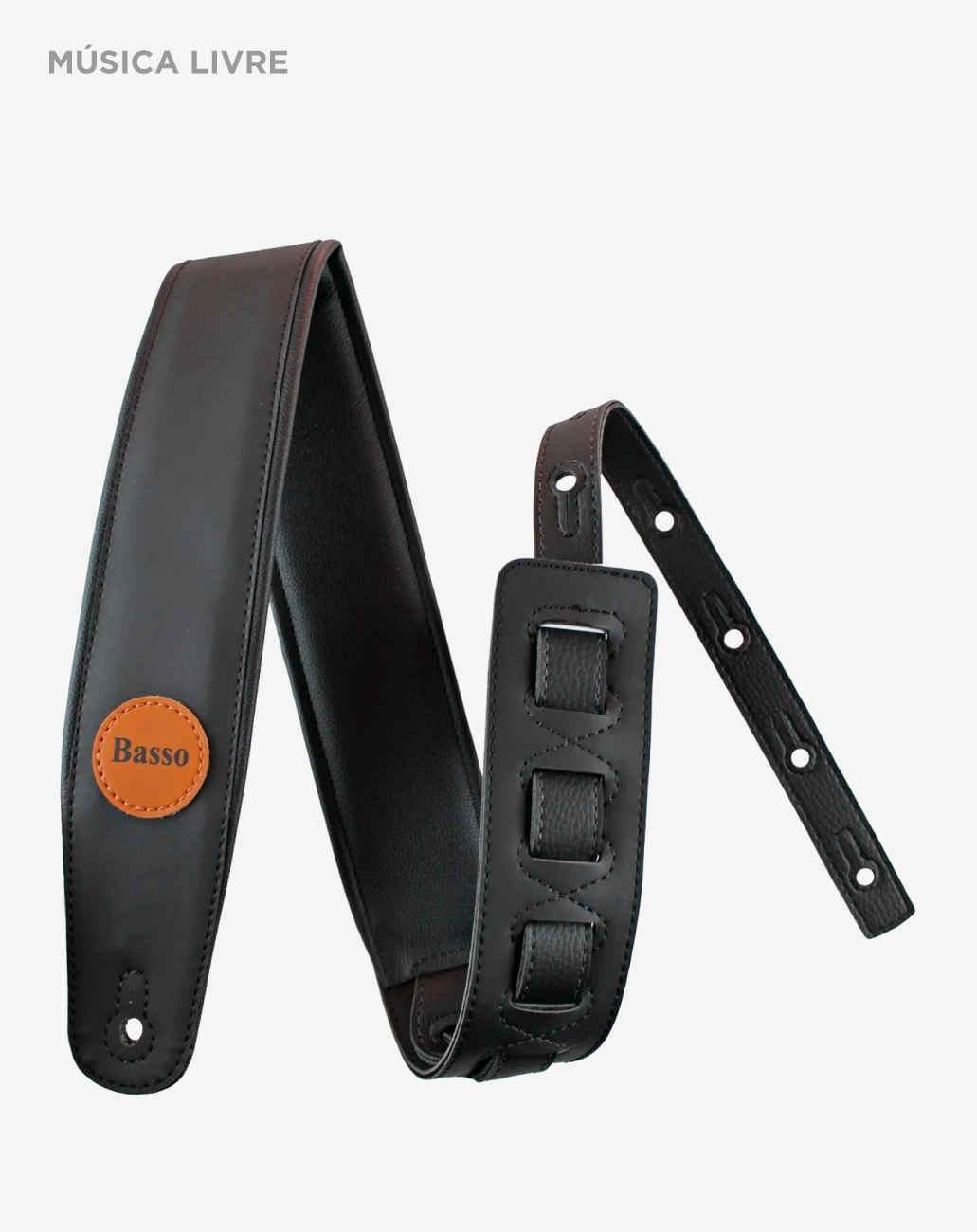 Correia Classic Basso para baixo e guitarra - preto