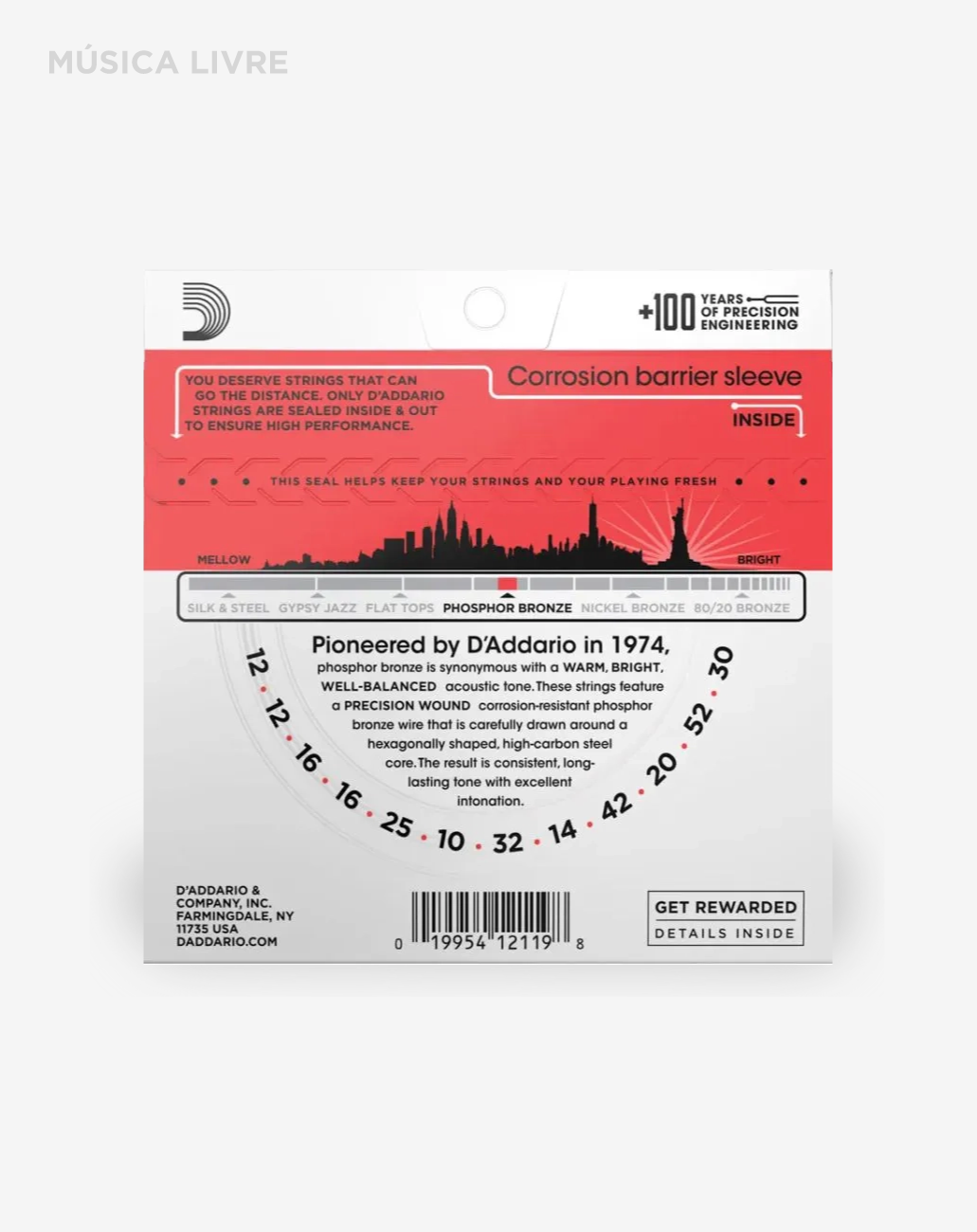 Acordoamento D’Addario para violão