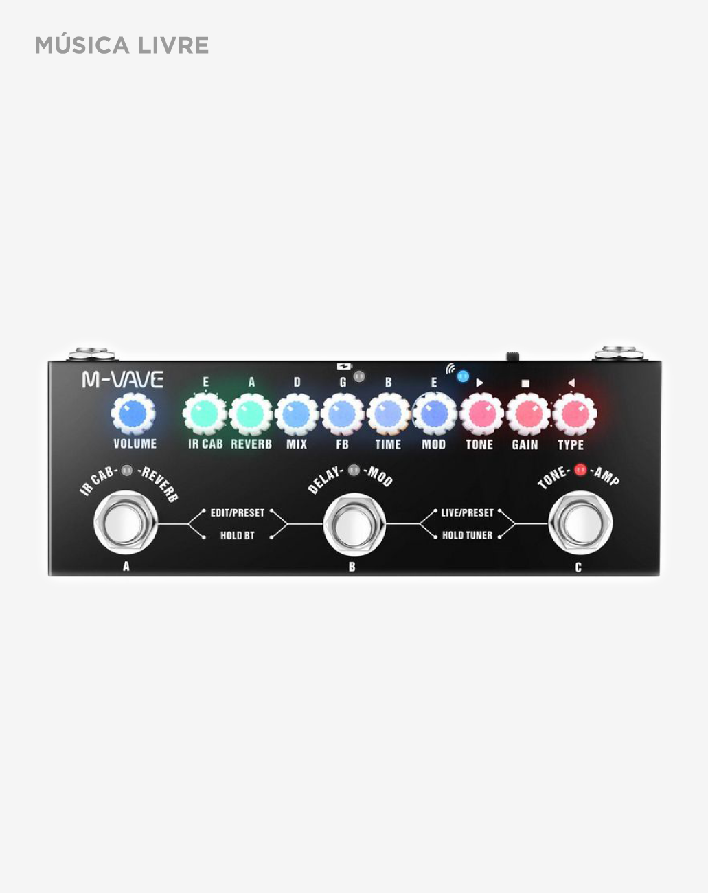 Pedal De Efeito M-Vave Cuvave Cube Baby Multifuncional Guitarra