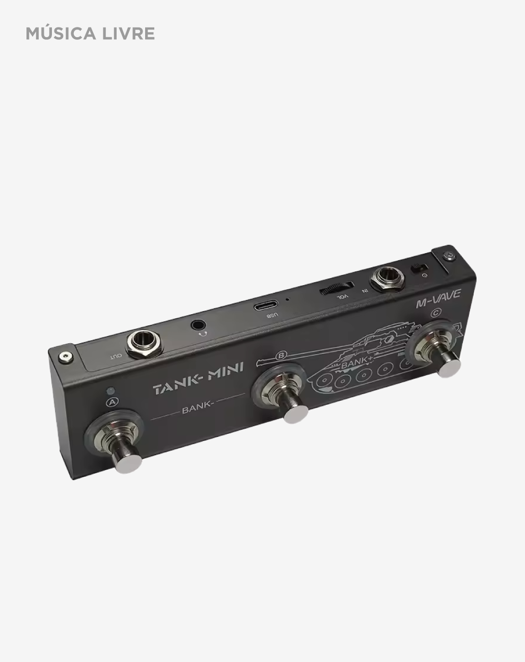 Pedaleira M-Vave Tank Mini Para Guitarra e Contrabaixo