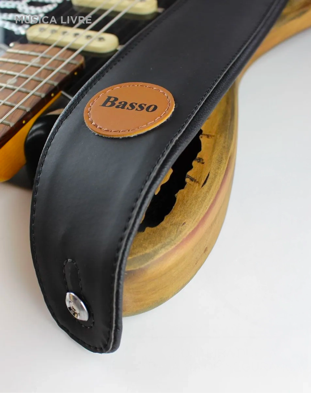 Correia Classic Basso para baixo e guitarra - preto