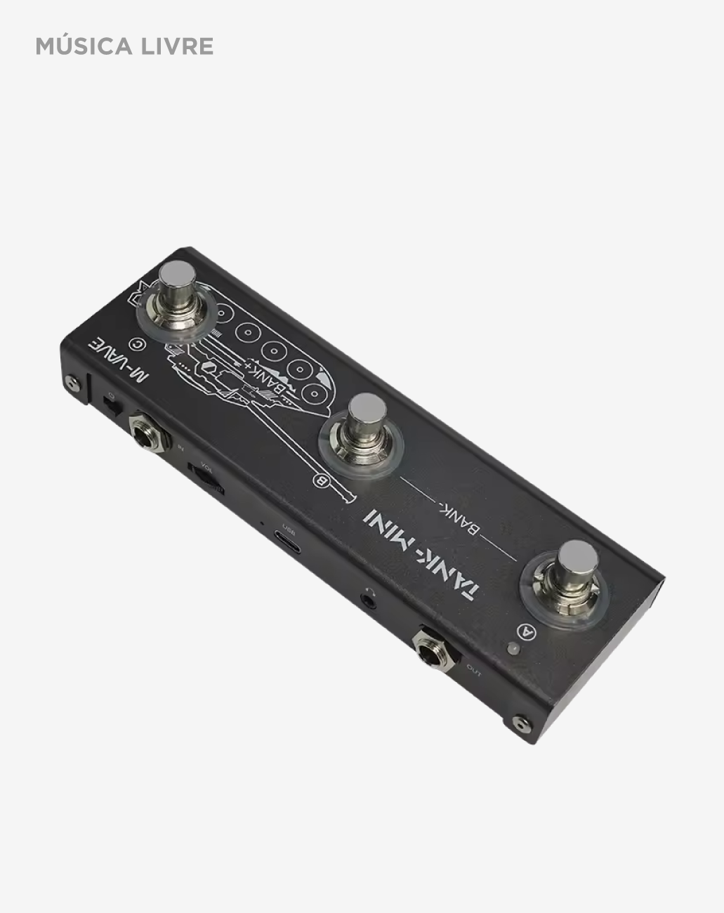 Pedaleira M-Vave Tank Mini Para Guitarra e Contrabaixo