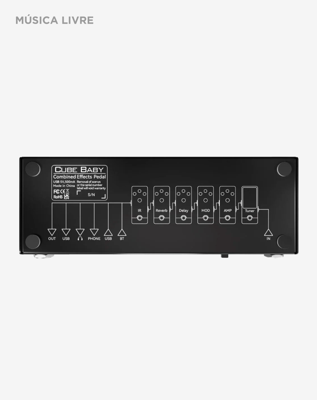 Pedal De Efeito M-Vave Cuvave Cube Baby Multifuncional Guitarra