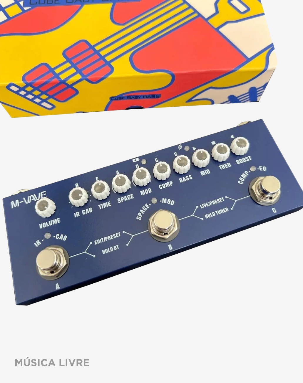 Pedal De Efeito para Baixo M-Vave Cuvave Cube Baby Bass