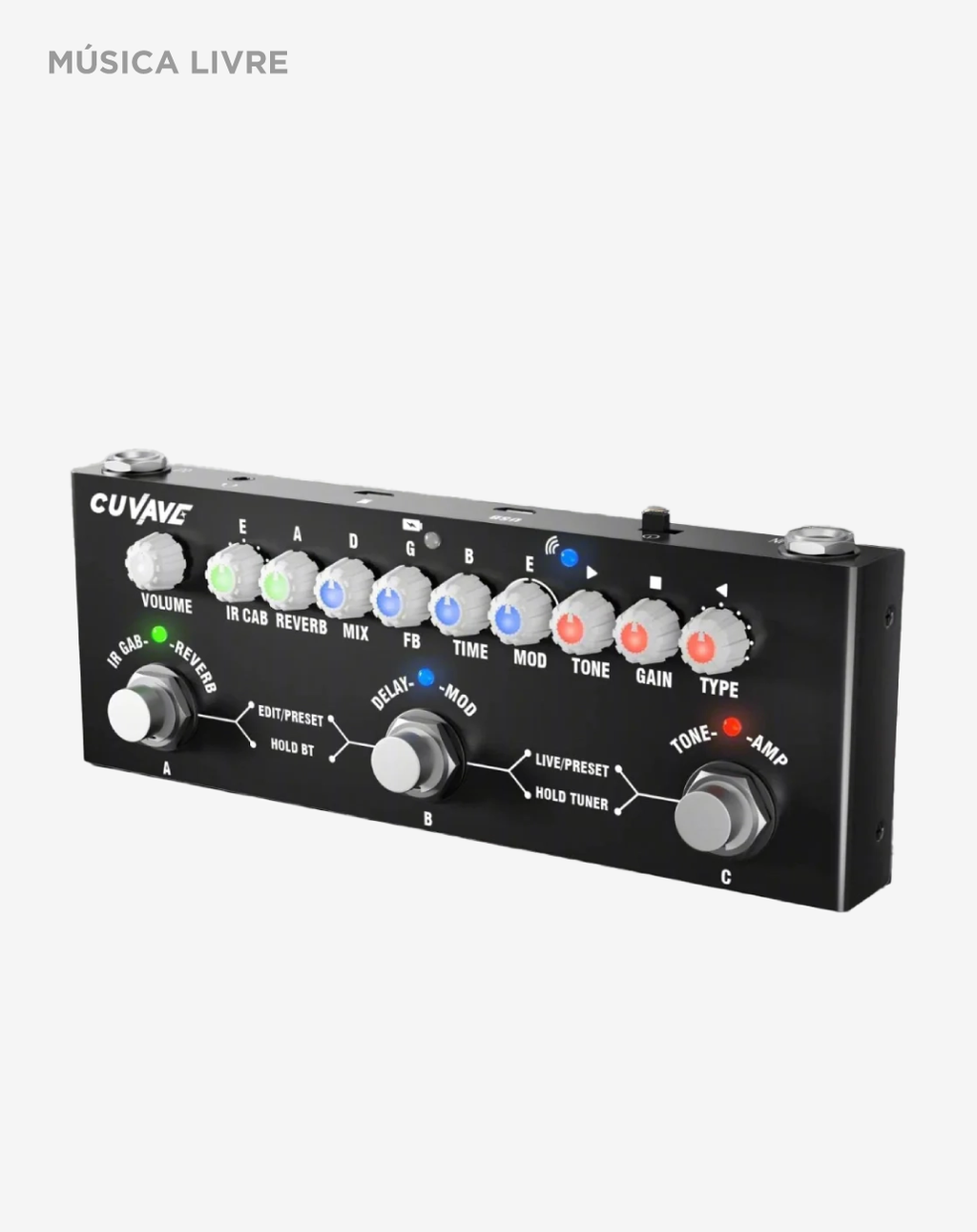 Pedal De Efeito M-Vave Cuvave Cube Baby Multifuncional Guitarra