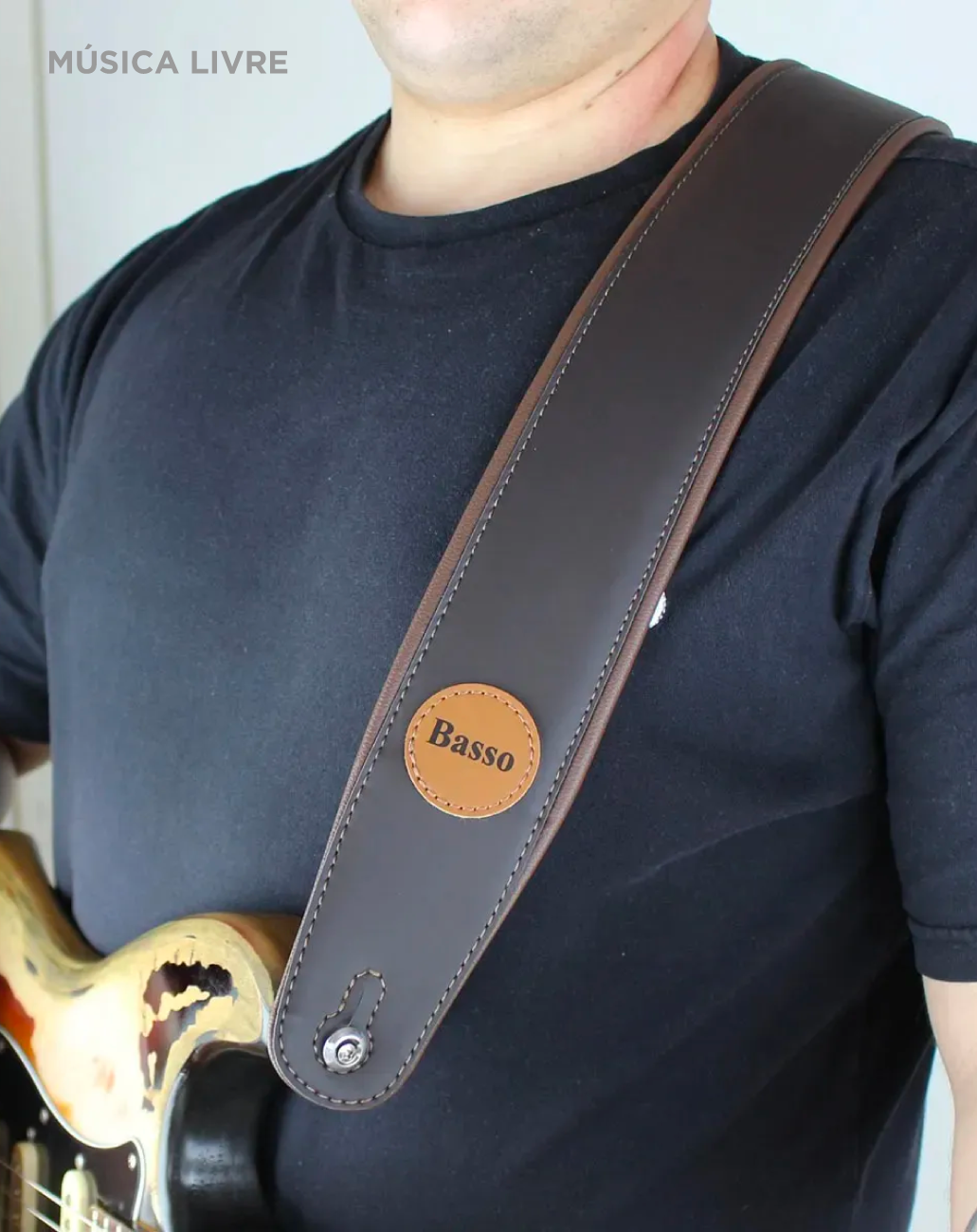 Correia Classic Basso para baixo e guitarra - marrom