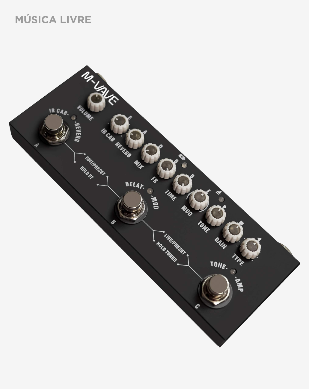 Pedal De Efeito M-Vave Cuvave Cube Baby Multifuncional Guitarra